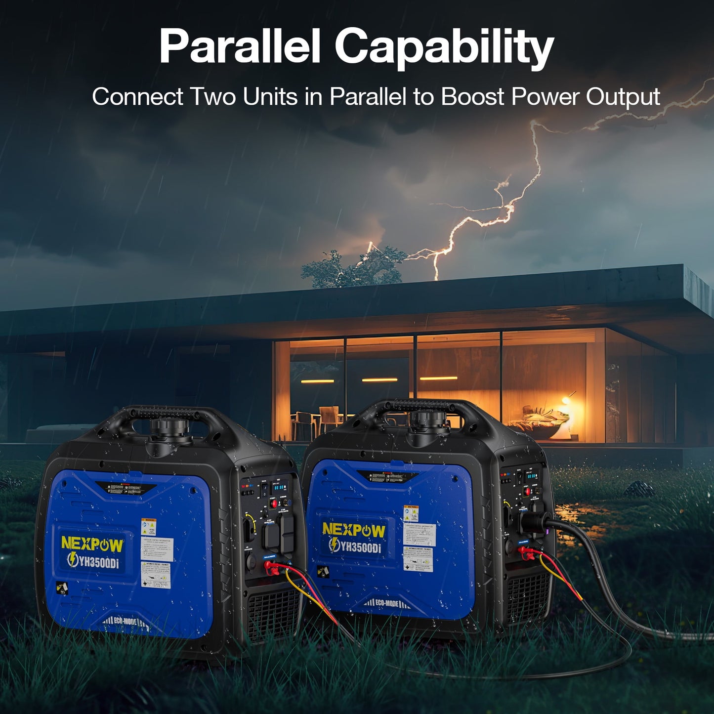 Power Up Your Adventures with the 3500W Super Quiet Dual Fuel Inverter Generator - Lightweight, Eco-Friendly, and Perfect for Home Backup or Camping!