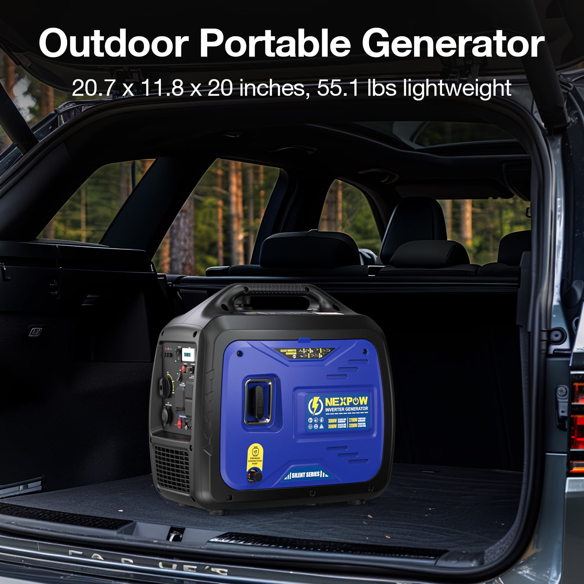 Power Up Your Adventures with the 3500W Super Quiet Dual Fuel Inverter Generator - Lightweight, Eco-Friendly, and Perfect for Home Backup or Camping!