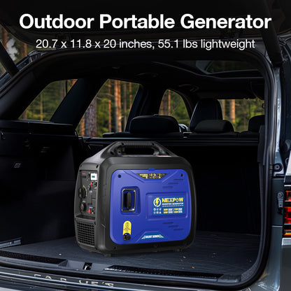 Power Up Your Adventures with the 3500W Super Quiet Dual Fuel Inverter Generator - Lightweight, Eco-Friendly, and Perfect for Home Backup or Camping!